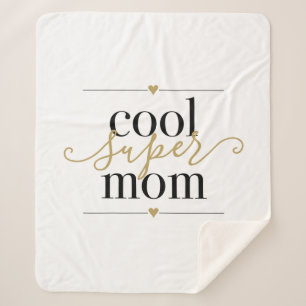 Coole Super Mama Schwarz und Gold Modernes Elegant Sherpadecke