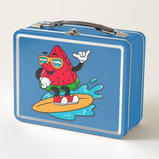 Coole Surf-Wassermelone Metall Brotdose (Vorderseite)
