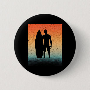 Coole Surfer Kunst für Männer Jungen Surfen Hawaii Button
