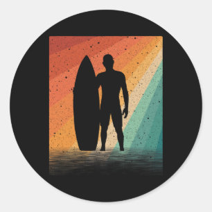 Coole Surfer-Kunst für Männer Jungen Surfen Hawaii Runder Aufkleber