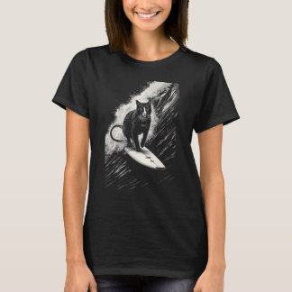Coole Surferkatze - Lustige Surfboard-Katze T-Shirt