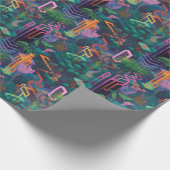 Coole Surreal Lines Shapes Jungle Pattern Geschenkpapier (Ecke)