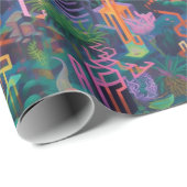 Coole Surreal Lines Shapes Jungle Pattern Geschenkpapier (Rolleneckpunkt)