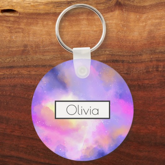 Coole Surreal Space Clouds Personalisiert Schlüsselanhänger (Vorderseite)
