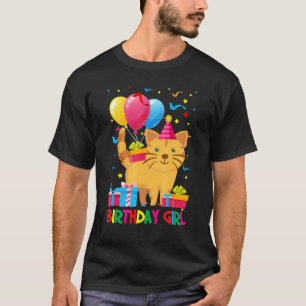 Coole süße Katze Ballons Geburtstag Mädchen Teens T-Shirt