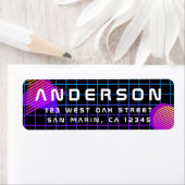 Coole Synthwave-Rücksendeadresse des Retro 80er-Ja (Insitu)