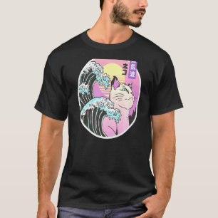 Coole Synthwave-Vaporwave-Ästhetische Trippy-Cat a T-Shirt