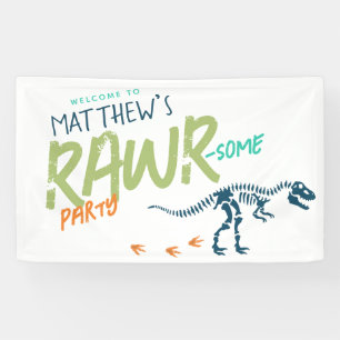 Coole T-Rex-Dinosaurier-Kinder-Geburtstags-Willkom Banner