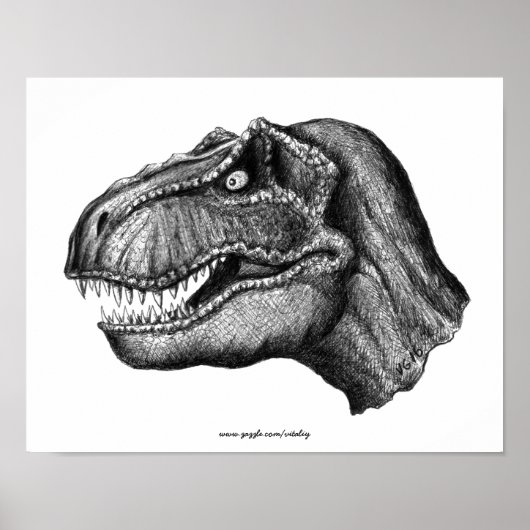 Coole T-Rex-Dinosaurierfarbe zeichnend Kunst Poster (Vorne)