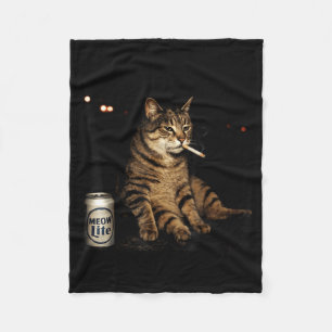 Coole Tabby-Katze raucht Retro Attitüde Grafik Fleecedecke