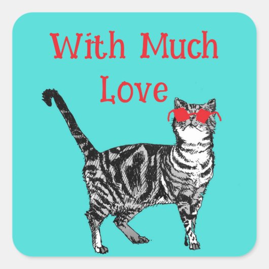 Coole Tablettenkatze Sie sind eine Coole Katze Lie Quadratischer Aufkleber (Vorderseite)