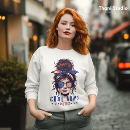 Coole Tante Votes Vintag Messy Hair Lady Wahl Sweatshirt