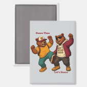 Coole tanzende Bären Magnet (Vorderseite/Rückseite)
