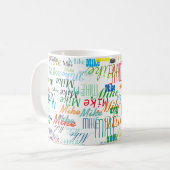 Coole Tasse farbenfroher Namen (Vorderseite Links)