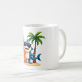 Coole Tasse von Surf Shark 🦈 Tropical Beach Coffe (VorderseiteRechts)