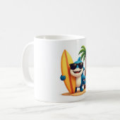 Coole Tasse von Surf Shark 🦈 Tropical Beach Coffe (Vorderseite Links)