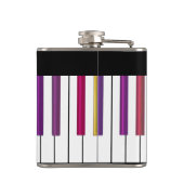 Coole Tastatur mit buntem Klavier befestigt Flachmann (Rückseite)