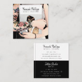 Coole Tätowiermädchen-Illustration, trendige Schri Quadratische Visitenkarte (Vorne/Hinten)