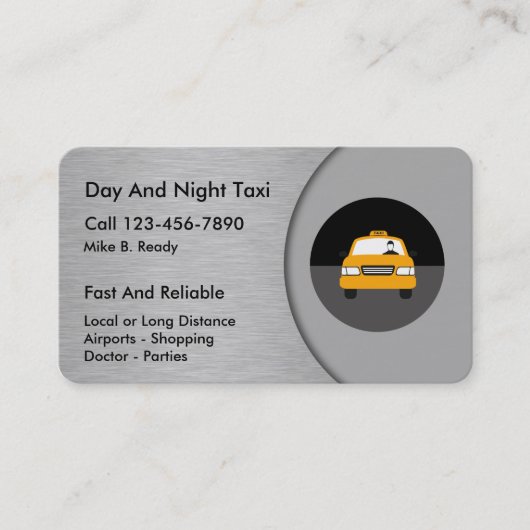 Coole Taxi-Geschäfts-Karten Visitenkarte (Vorderseite)