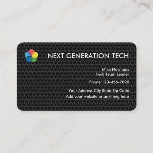Coole Tech-Logo Visitenkarten Visitenkarte (Vorderseite)