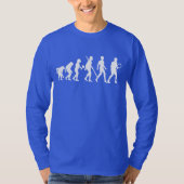 Coole Tennis-Evolution, blaues, erwachsenes, lange T-Shirt (Vorderseite)