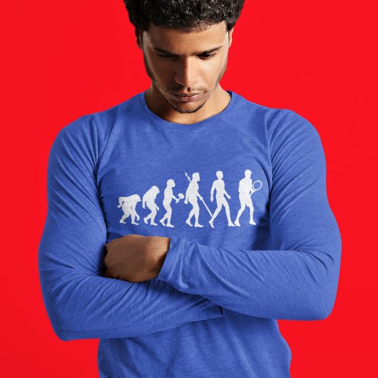 Coole Tennis-Evolution, blaues, erwachsenes, lange T-Shirt
