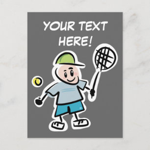 Coole Tennis-Postkarte mit lustigem Cartoon Postkarte