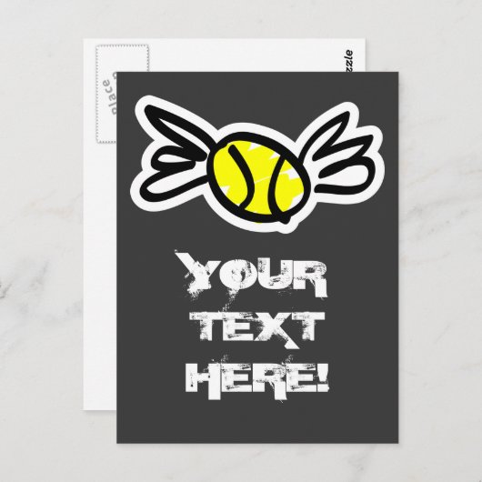 Coole Tenniskarte Einladung personlisiert! Postkarte (Vorne/Hinten)