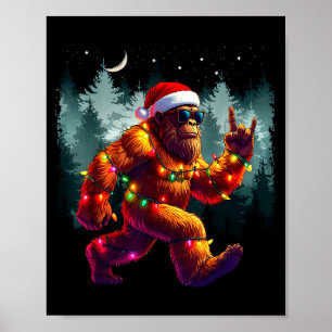 Coole Teufelshörner Sasquatch Weihnachtsbeleuchtun Poster