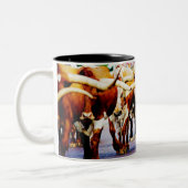 Coole Texaslonghorn-Tasse für Ihren LieblingsTexan Zweifarbige Tasse (Links)