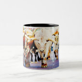 Coole Texaslonghorn-Tasse für Ihren LieblingsTexan Zweifarbige Tasse (Mittel)