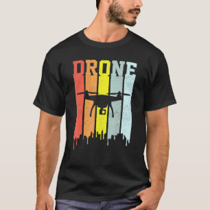 Coole Textstreifen Vintag Retro Drone T-Shirt