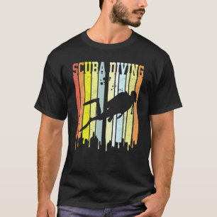 Coole Textstreifen Vintage Retro Tauchen T-Shirt