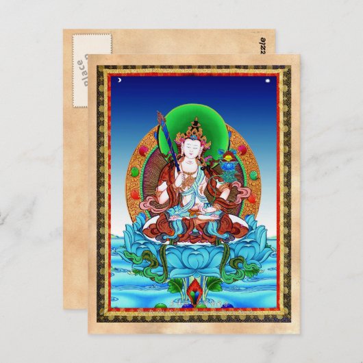 Coole Thangka Akasagarbha Bodhisattva Mahasattva Postkarte (Vorne/Hinten)