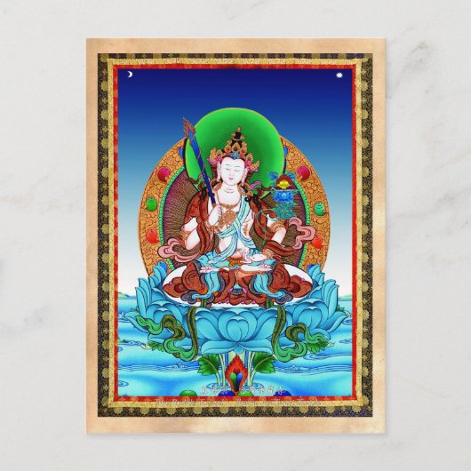 Coole Thangka Akasagarbha Bodhisattva Mahasattva Postkarte (Vorderseite)