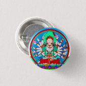 Coole Thangka-Tattoo Cundhi Bodhisattva Button (Vorne & Hinten)