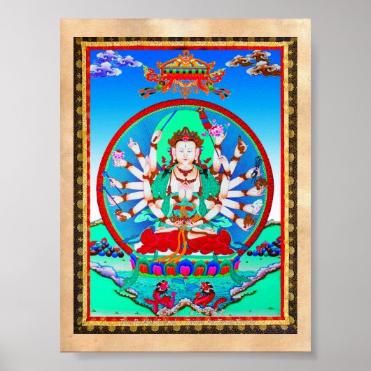 Coole Thangka-Tattoo Cundhi Bodhisattva Poster (Vorne)