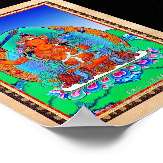 Coole Thangka-Tattoo Manjusri Poster (Ecke)