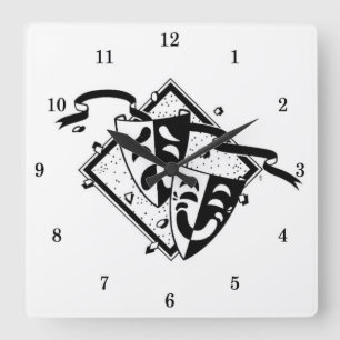 Coole Theatersymbole Wall Clock Quadratische Wanduhr