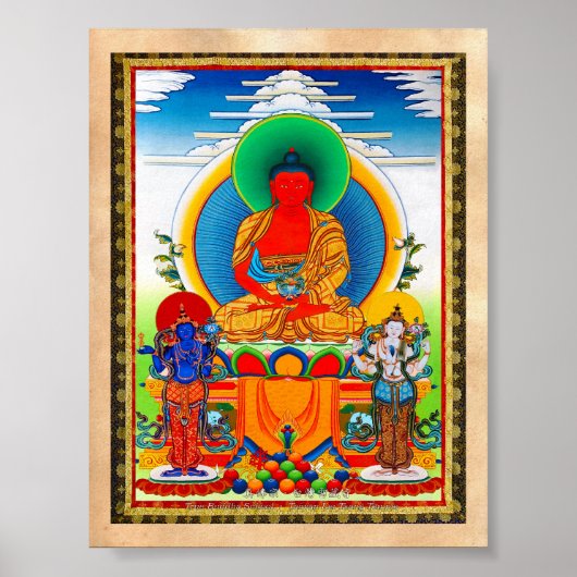 Coole tibetische Thangka Drei große Heilige Poster (Vorne)