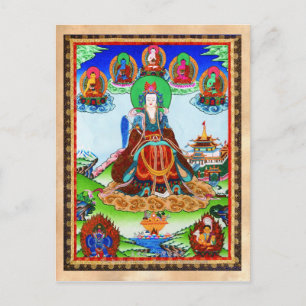 Coole tibetische Thangka Goldene Mutter Postkarte