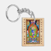 Coole Tibetthangka Simhavaktra Dakini Schlüsselanhänger (Vorderseite links)