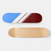 Coole, tiefrote, hellblaue Streifen Skateboard (Horizontal)