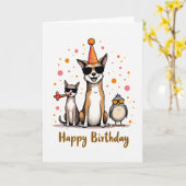 Coole Tiere Geburtstagskarte Karte (Gelbe Blume)
