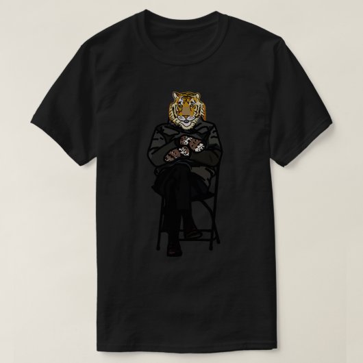 Coole Tiere Tiger in Sanders Mittens Memes T-Shirt (Design vorne)