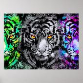 Coole Tiger Artwork - Wildtiere Große Katzen - Tig Poster (Vorne)