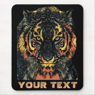 Coole Tiger-Gesichtskunst Fügen Sie Ihren eigenen  Mousepad