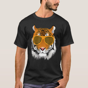 Coole Tiger gestreifte Tierzähne T-Shirt