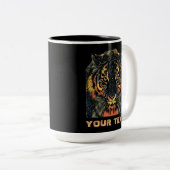 Coole Tigerschauspiele ergänzen Ihren eigenen Text Zweifarbige Tasse (VorderseiteRechts)
