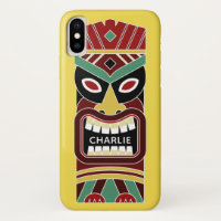 Coole Tiki Totem individuelle Name- und Farbtelefo